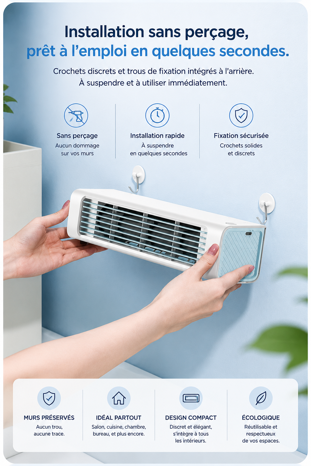 Airy Wall — Ventilateur mural silencieux sans pales