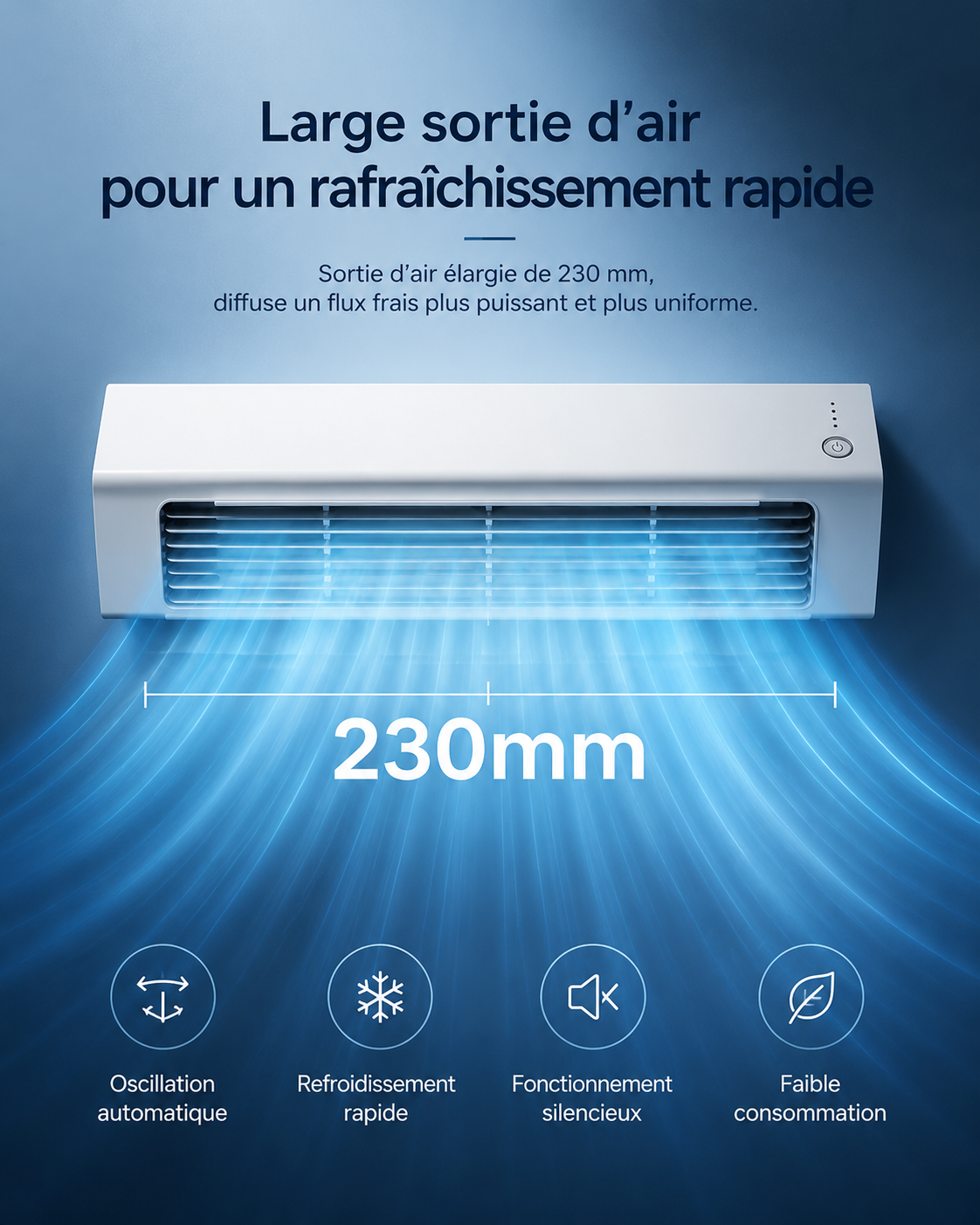Airy Wall — Ventilateur mural silencieux sans pales