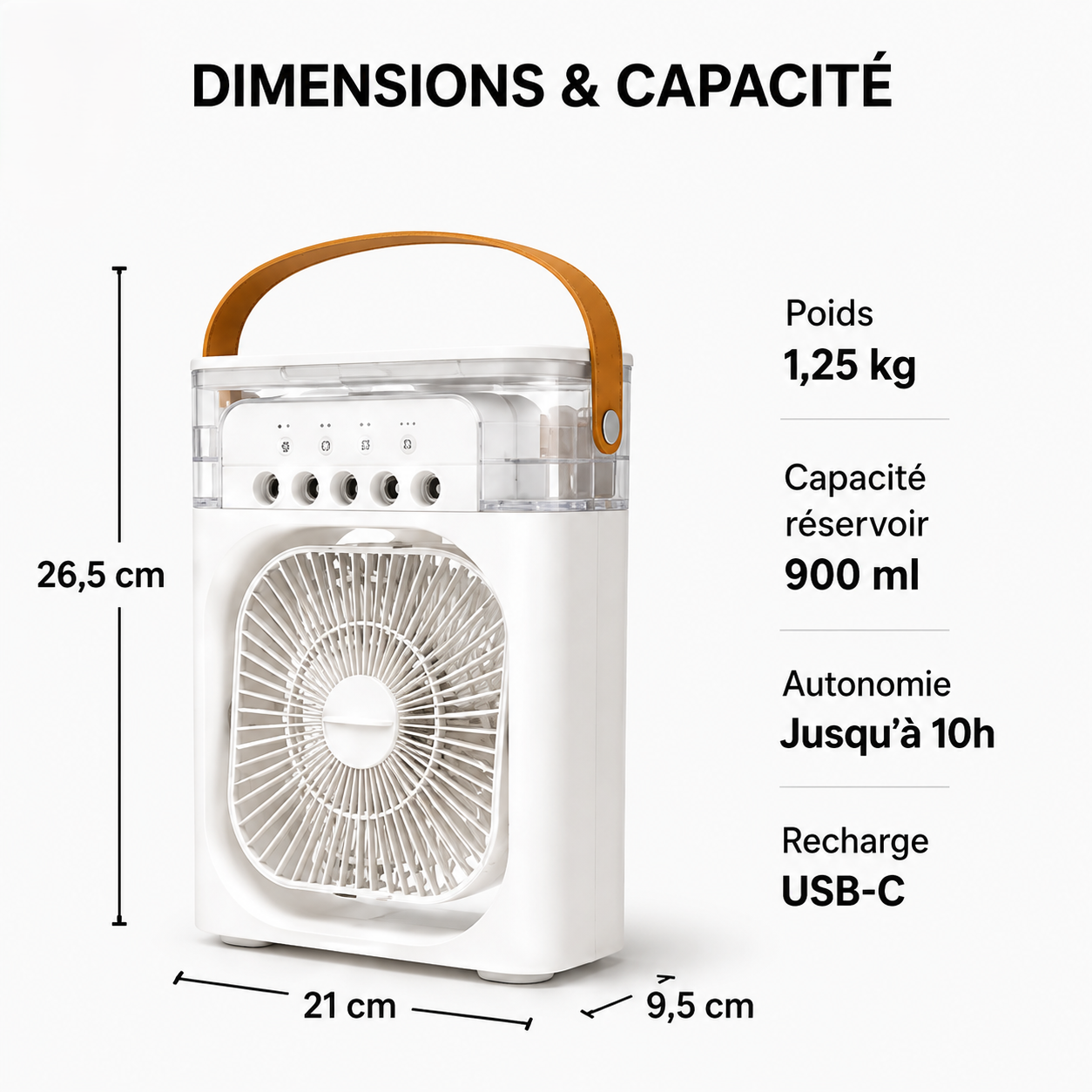 Rafraîchisseur d'air portable Airy USB-C dans une chambre